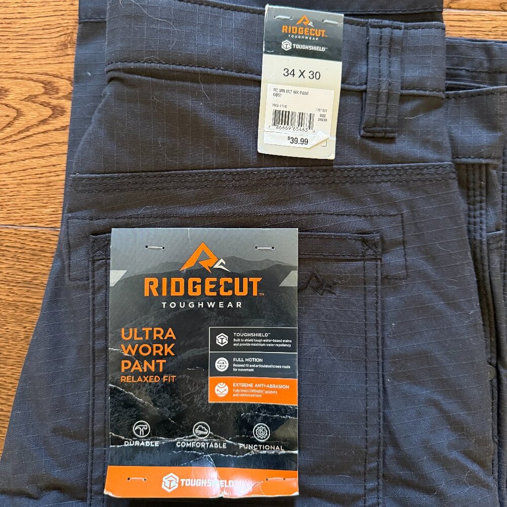 NWT Men's Ridge Cut Relaxed Fit Work Pant Size 34 x 30